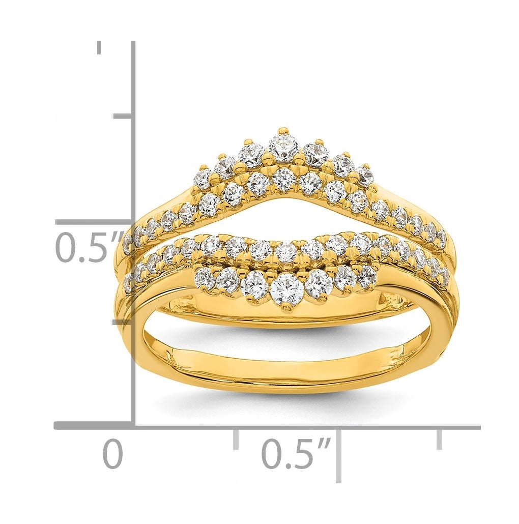 14K Yellow Or White Gold Complete Diamond Ring Guard
