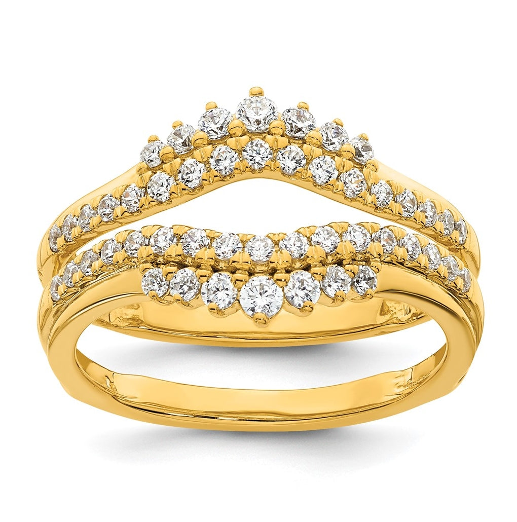 14K Yellow Or White Gold Complete Diamond Ring Guard