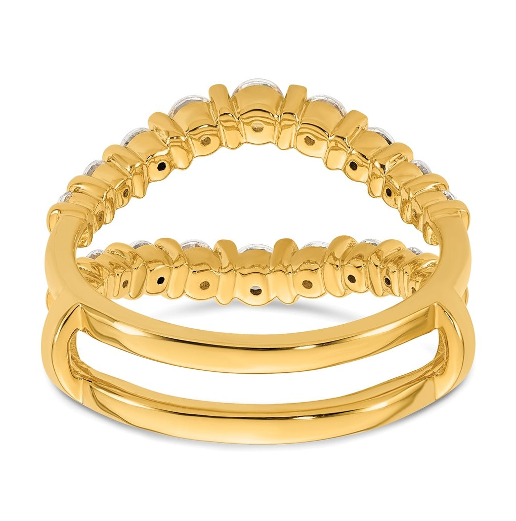 14K Yellow Or White Gold Complete Diamond Ring Guard