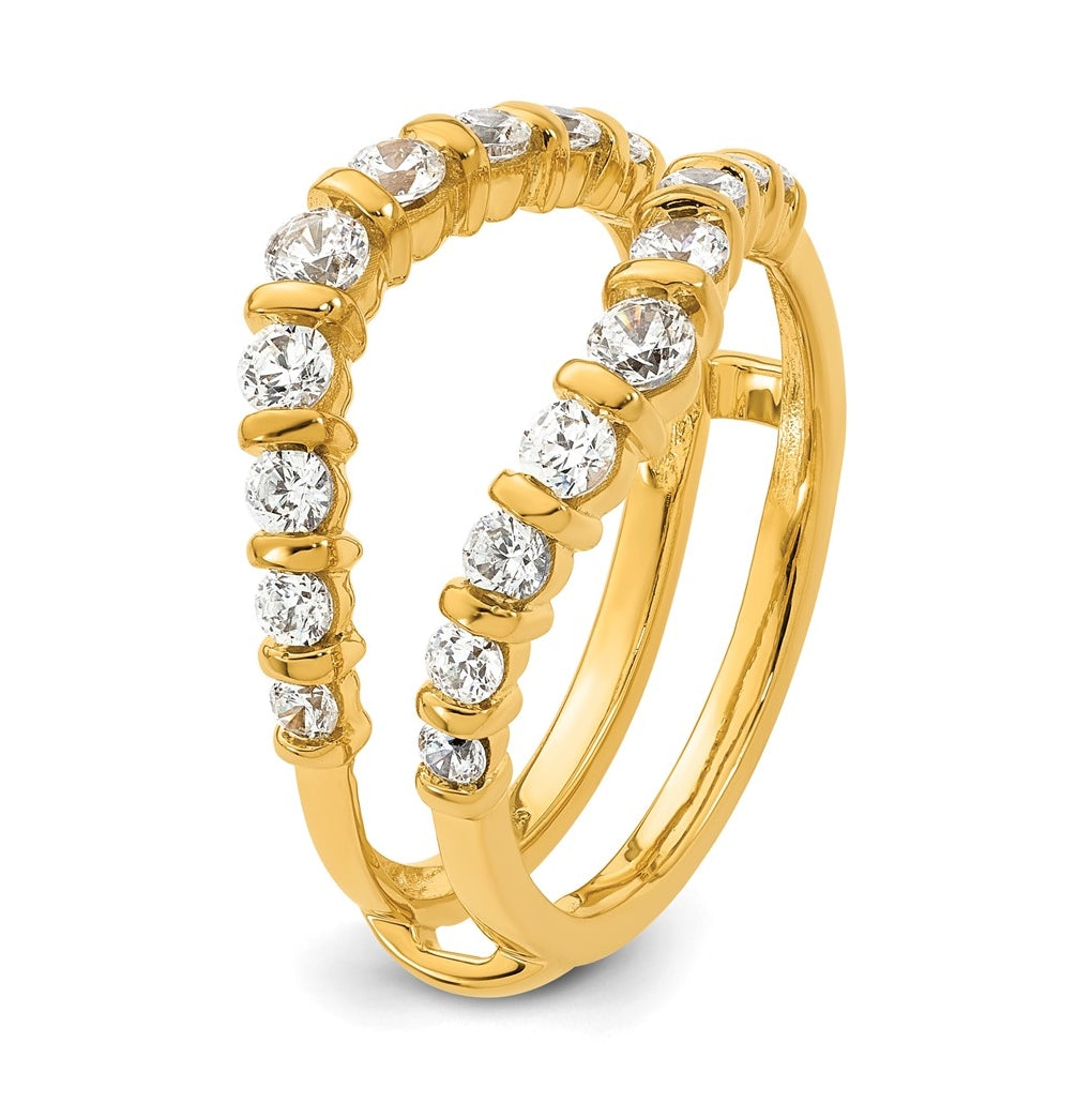 14K Yellow Or White Gold Complete Diamond Ring Guard