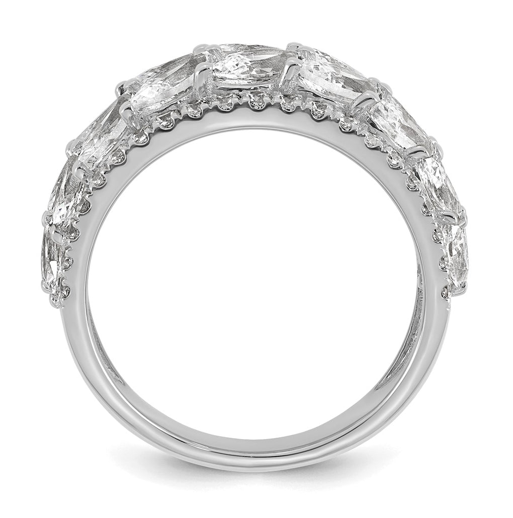 14k White Gold 3 1/4 carat Lab Grown Diamond VS+ F+ Complete Fashion Ring