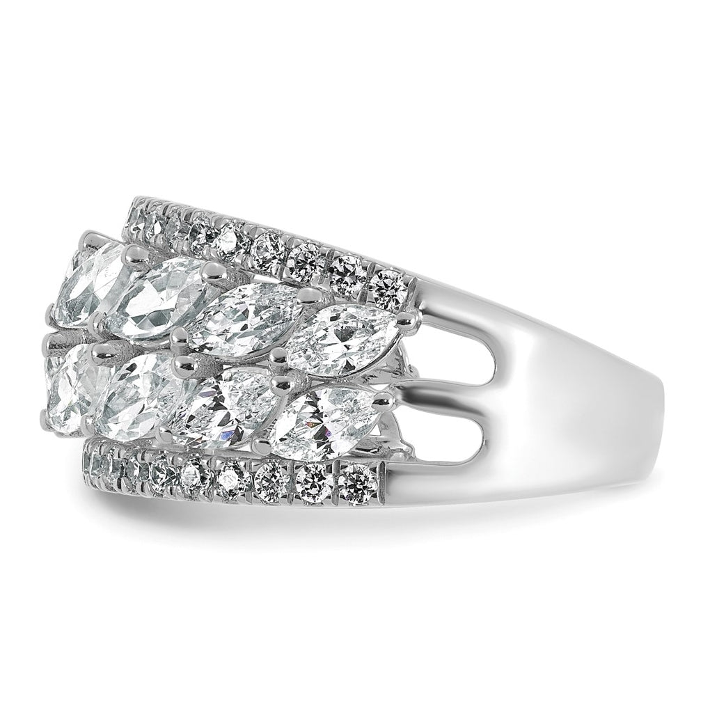 14k White Gold 3 1/4 carat Lab Grown Diamond VS/SI+ G+ Complete Fashion Ring