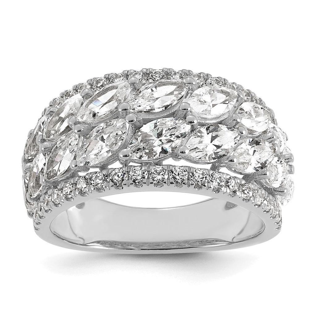14k White Gold 3 1/4 carat Lab Grown Diamond VS/SI+ G+ Complete Fashion Ring