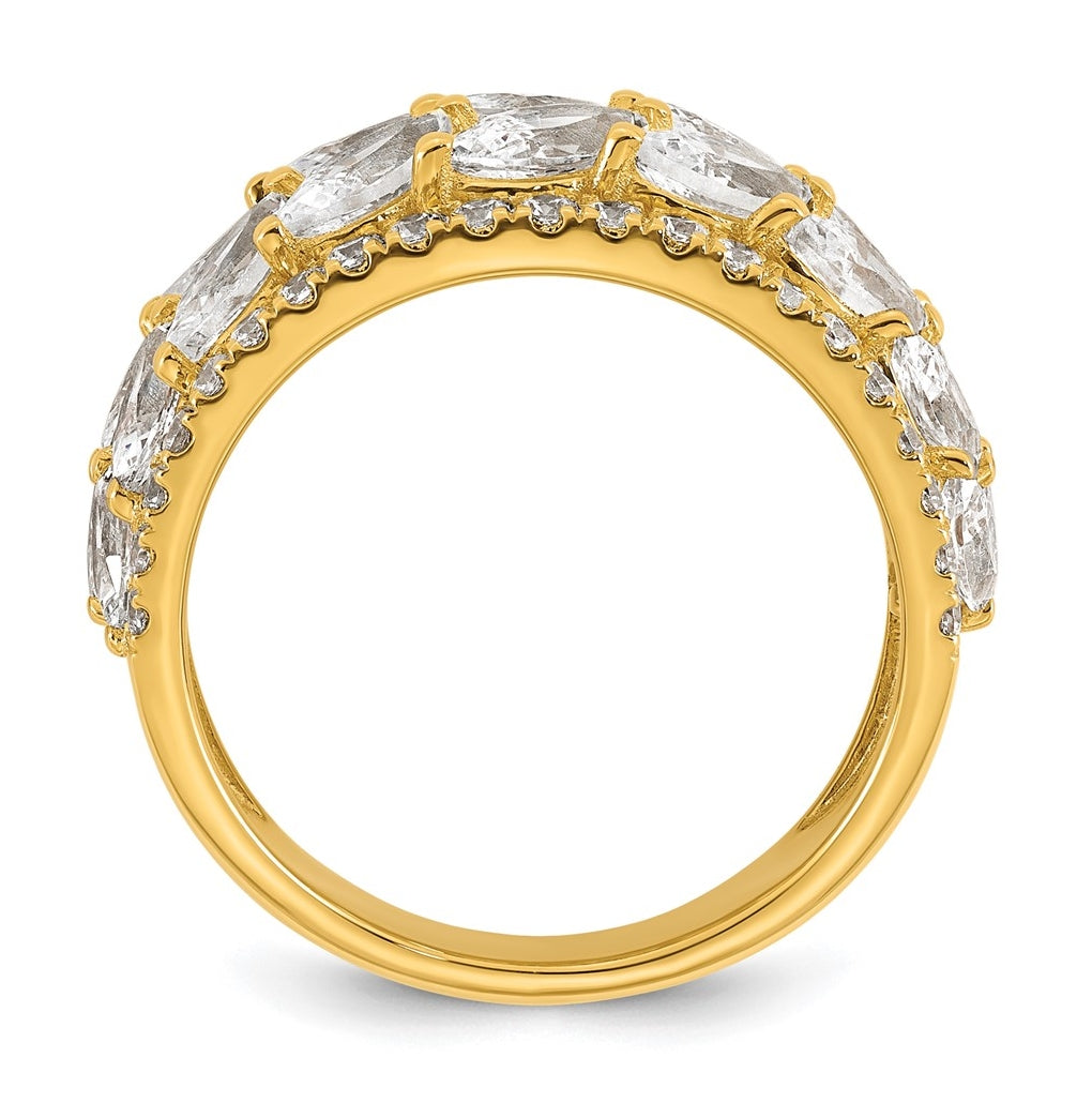 14k Yellow Gold 3 1/4 carat Lab Grown Diamond VS+ F+ Complete Fashion Ring