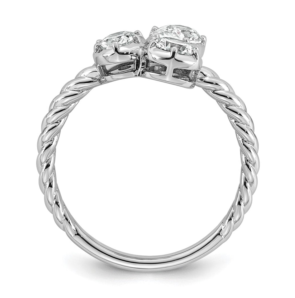 14k White Gold 1 carat Lab Grown Diamond VS+ F+ Complete Three Stone Fashion Ring