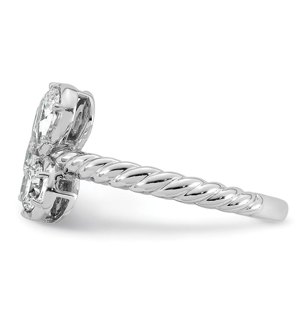 14k White Gold 1 carat Lab Grown Diamond VS+ F+ Complete Three Stone Fashion Ring