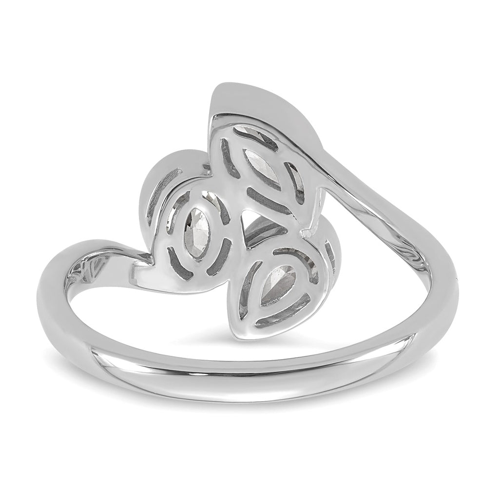 14k White Gold 1 carat Lab Grown Diamond VS+ F+ Complete Three Stone Fashion Ring