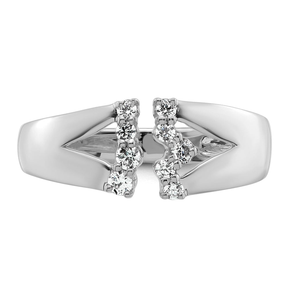 14k White Gold 1/5 carat Lab Grown Diamond VS+ F+ Complete Fashion Ring