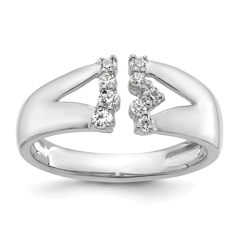 14k White Gold 1/5 carat Lab Grown Diamond VS+ F+ Complete Fashion Ring