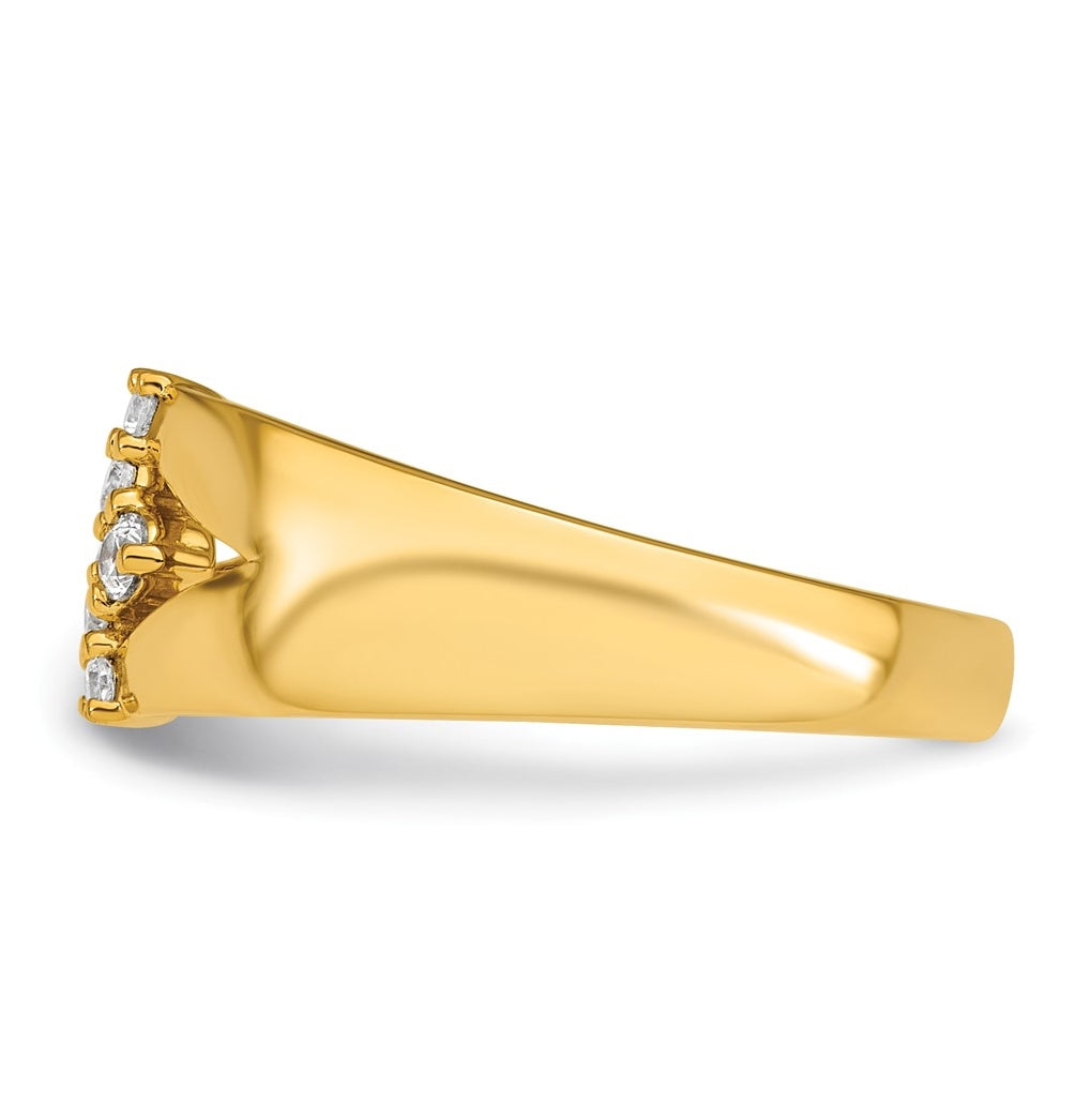 14k Yellow Gold 1/5 carat Lab Grown Diamond VS+ F+ Complete Fashion Ring