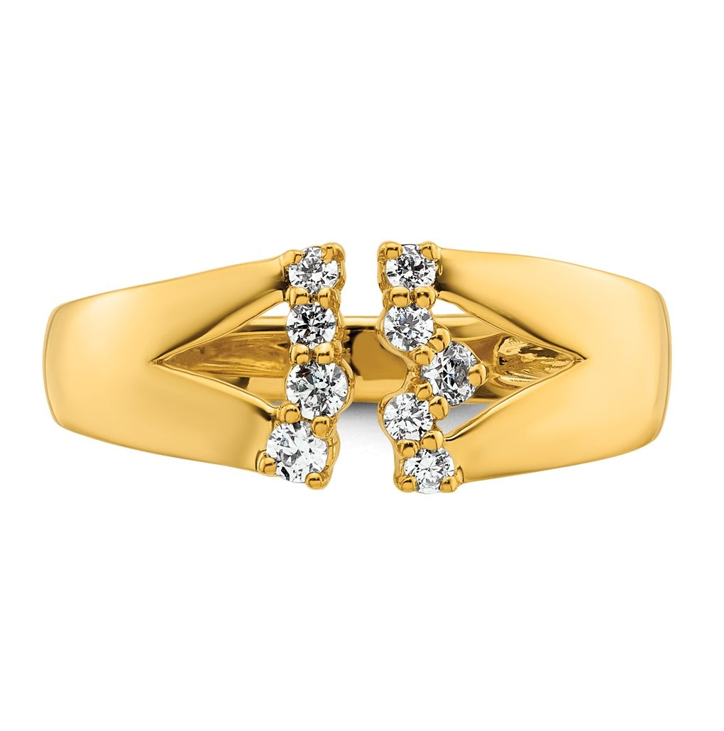 14k Yellow Gold 1/5 carat Lab Grown Diamond VS+ F+ Complete Fashion Ring