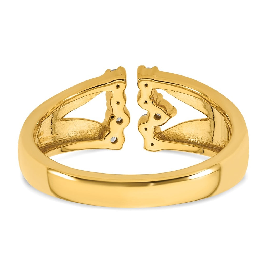 14k Yellow Gold 1/5 carat Lab Grown Diamond VS+ F+ Complete Fashion Ring