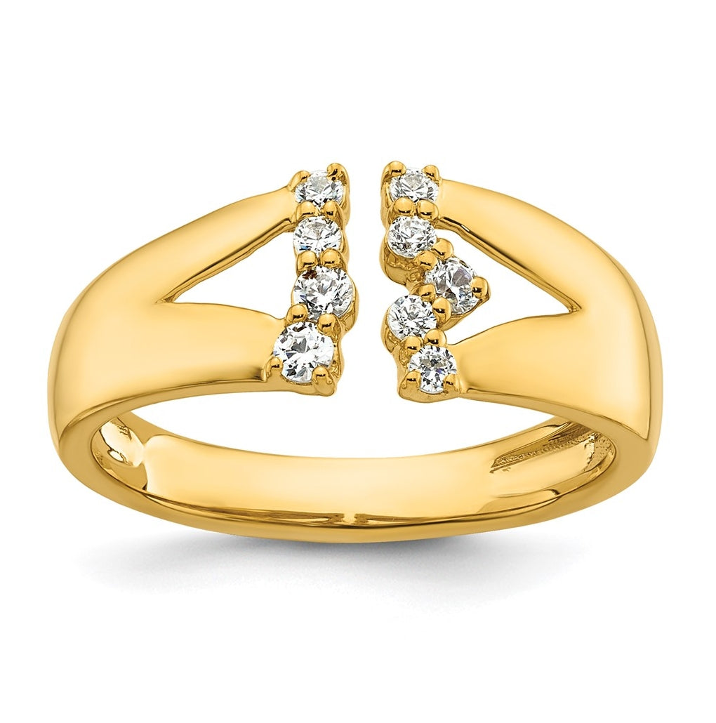 14k Yellow Gold 1/5 carat Lab Grown Diamond VS+ F+ Complete Fashion Ring