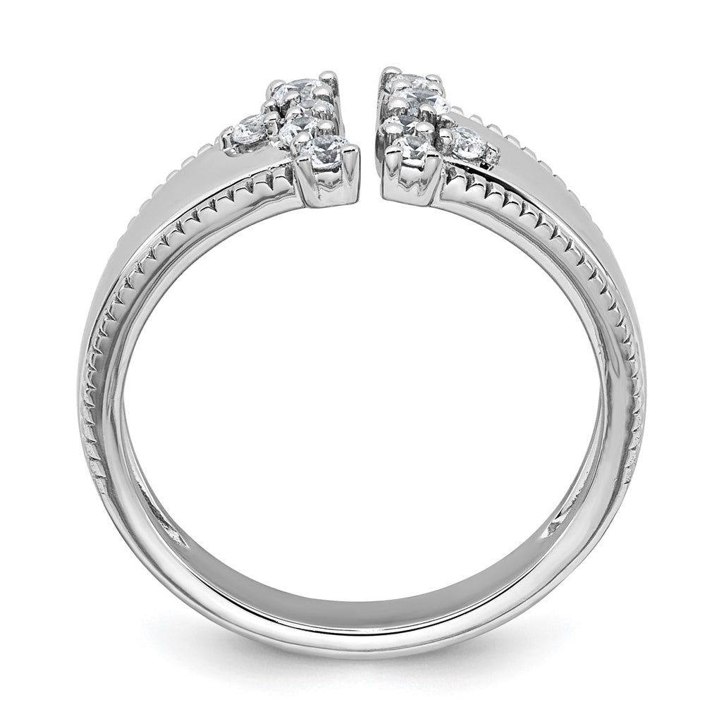 14k White Gold 1/4 carat Lab Grown Diamond VS+ F+ Complete Fashion Ring