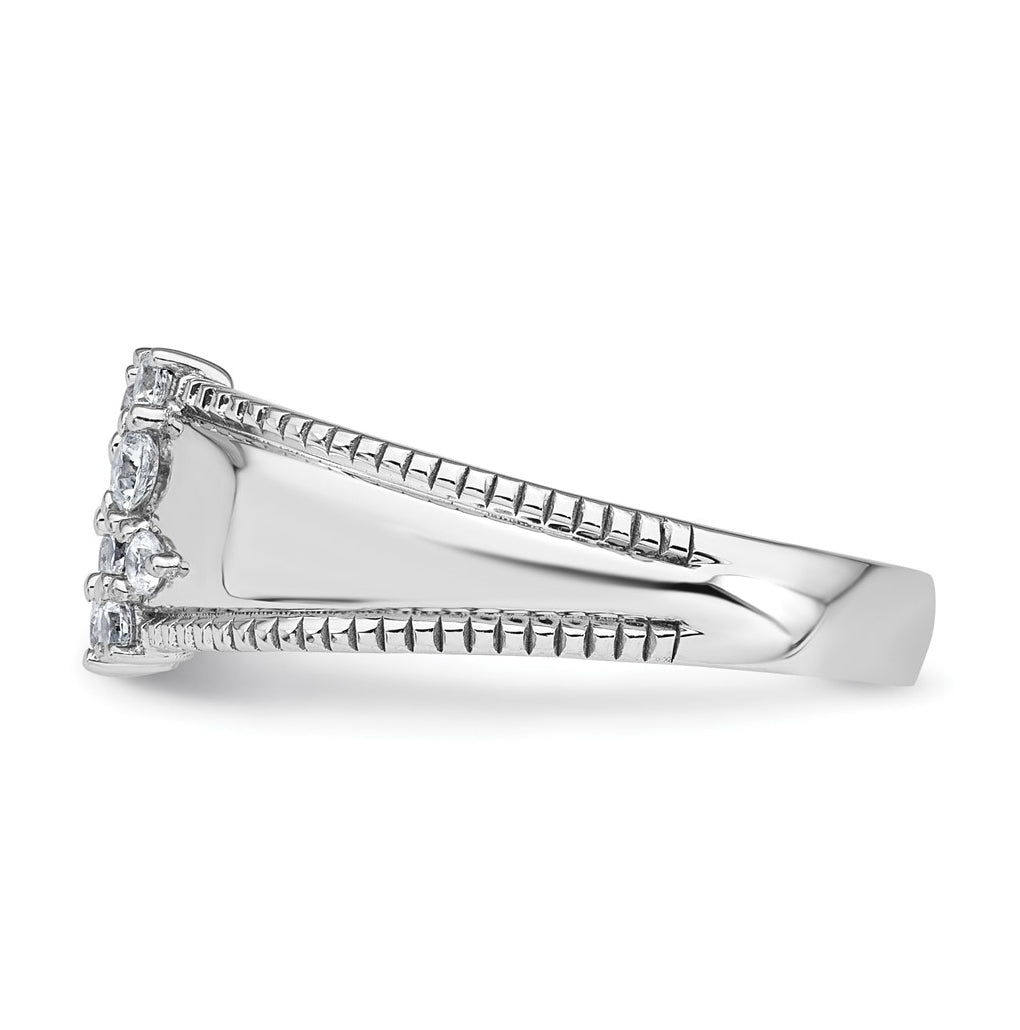 14k White Gold 1/4 carat Lab Grown Diamond VS+ F+ Complete Fashion Ring