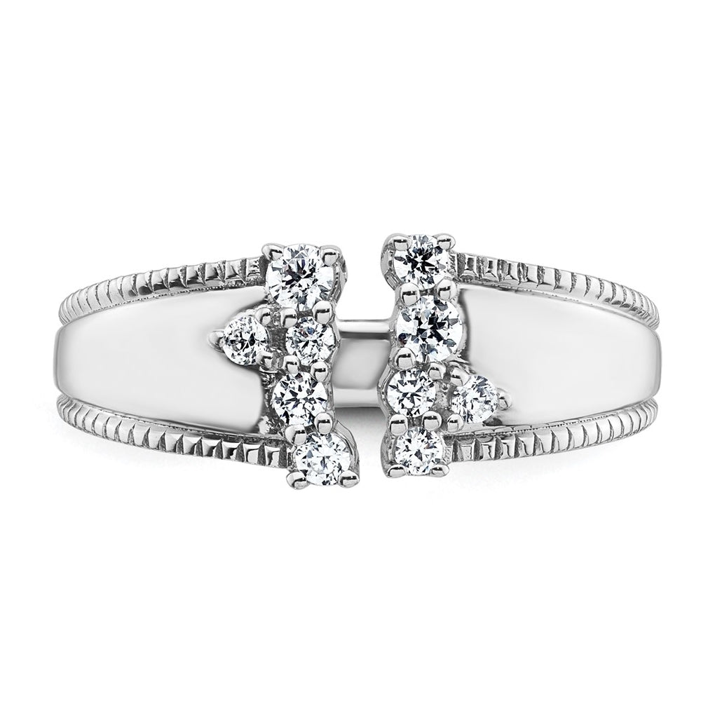 14k White Gold 1/4 carat Lab Grown Diamond VS+ F+ Complete Fashion Ring