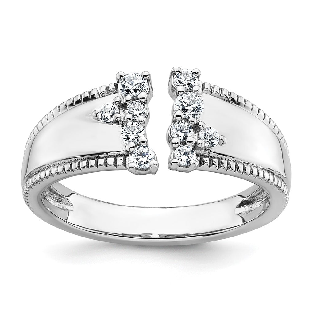 14k White Gold 1/4 carat Lab Grown Diamond VS+ F+ Complete Fashion Ring