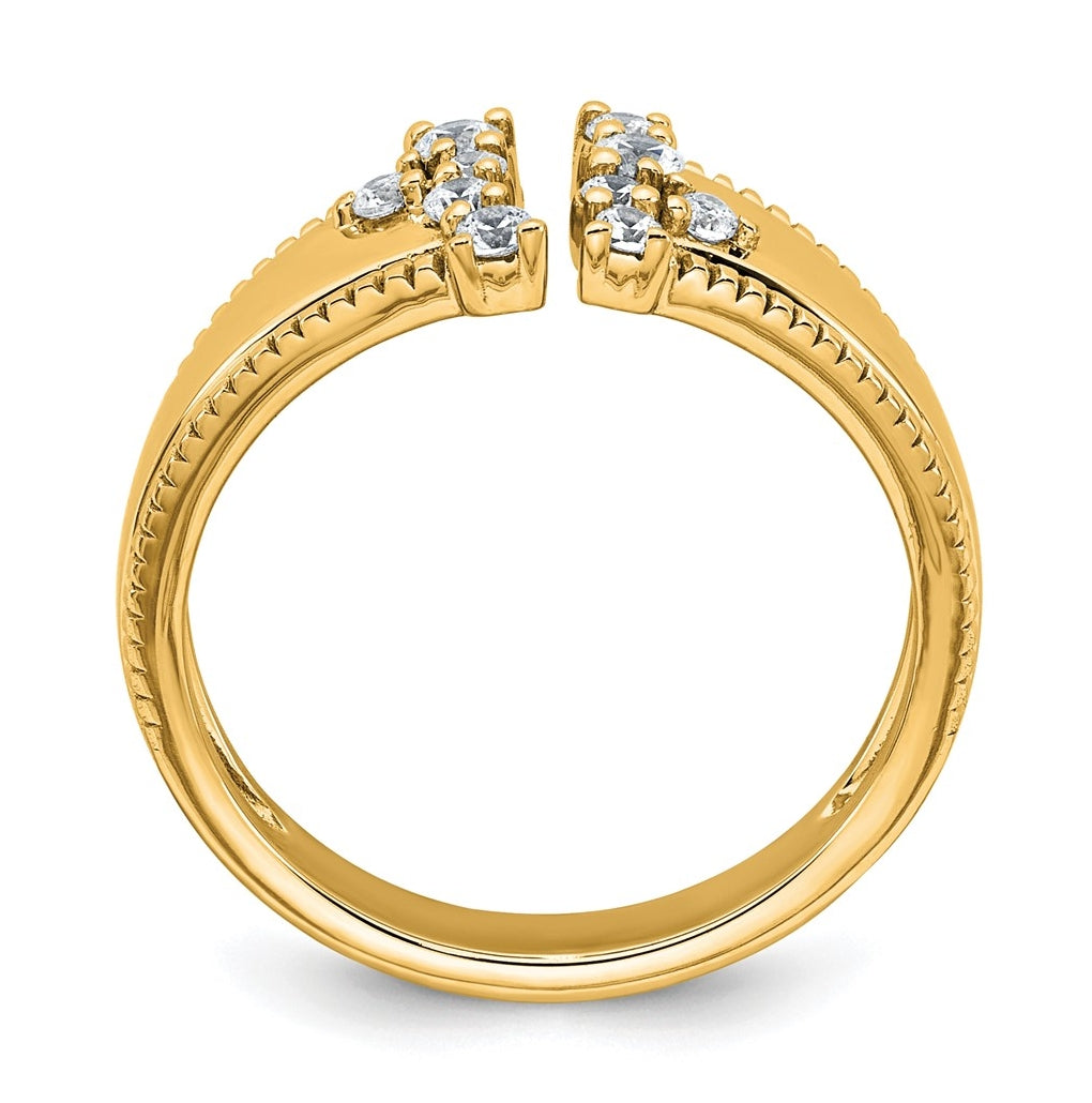 14k Yellow Gold 1/4 carat Lab Grown Diamond VS+ F+ Complete Fashion Ring