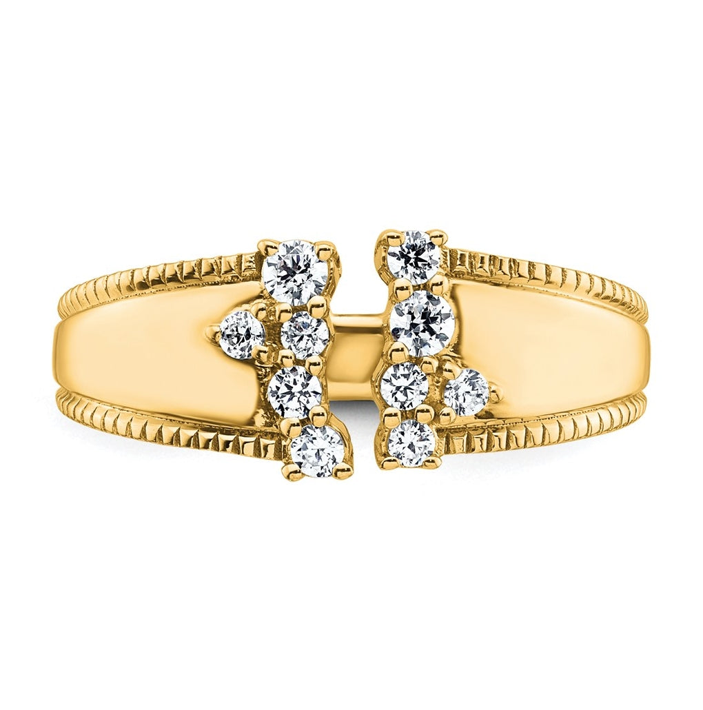 14k Yellow Gold 1/4 carat Lab Grown Diamond VS+ F+ Complete Fashion Ring