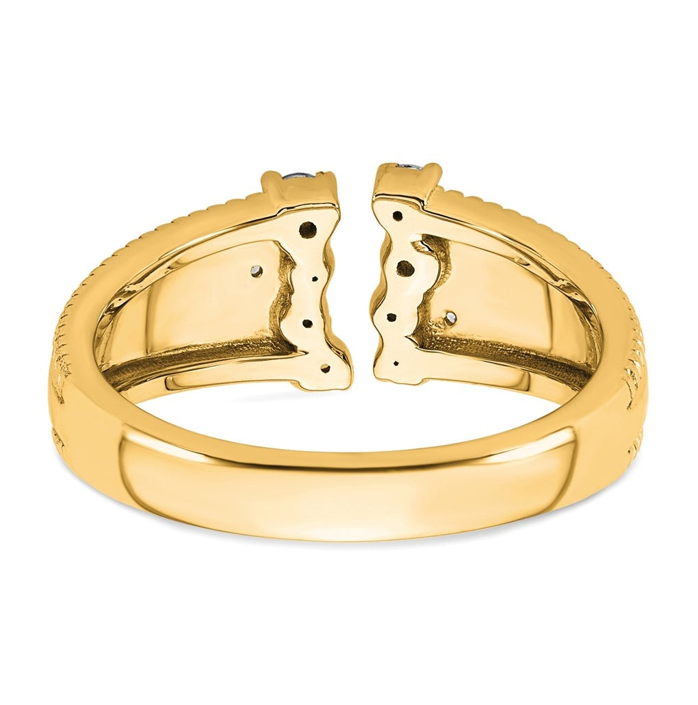14k Yellow Gold 1/4 carat Lab Grown Diamond VS+ F+ Complete Fashion Ring