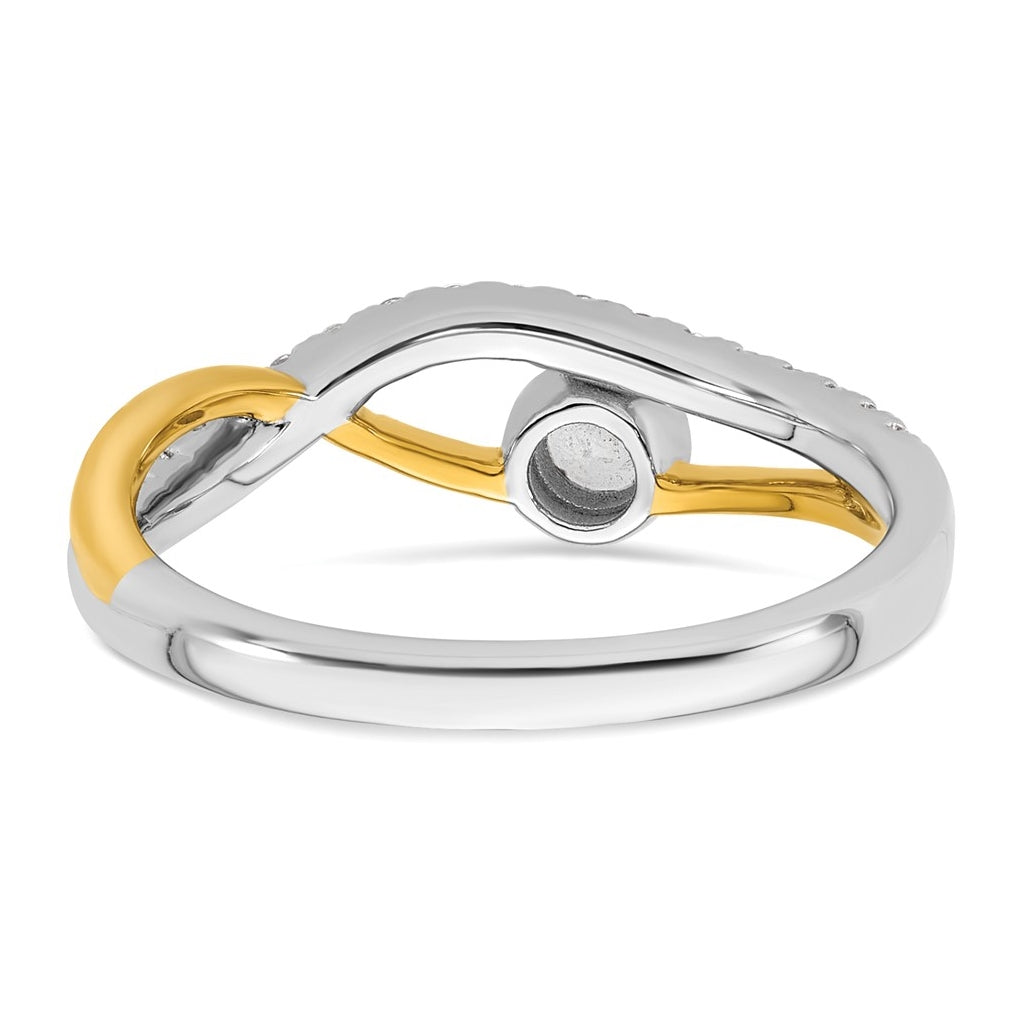 14k Two-Tone Yellow and White Gold 1/3 carat Lab Grown Diamond VS+ F+ Complete Fashion Twist Ring
