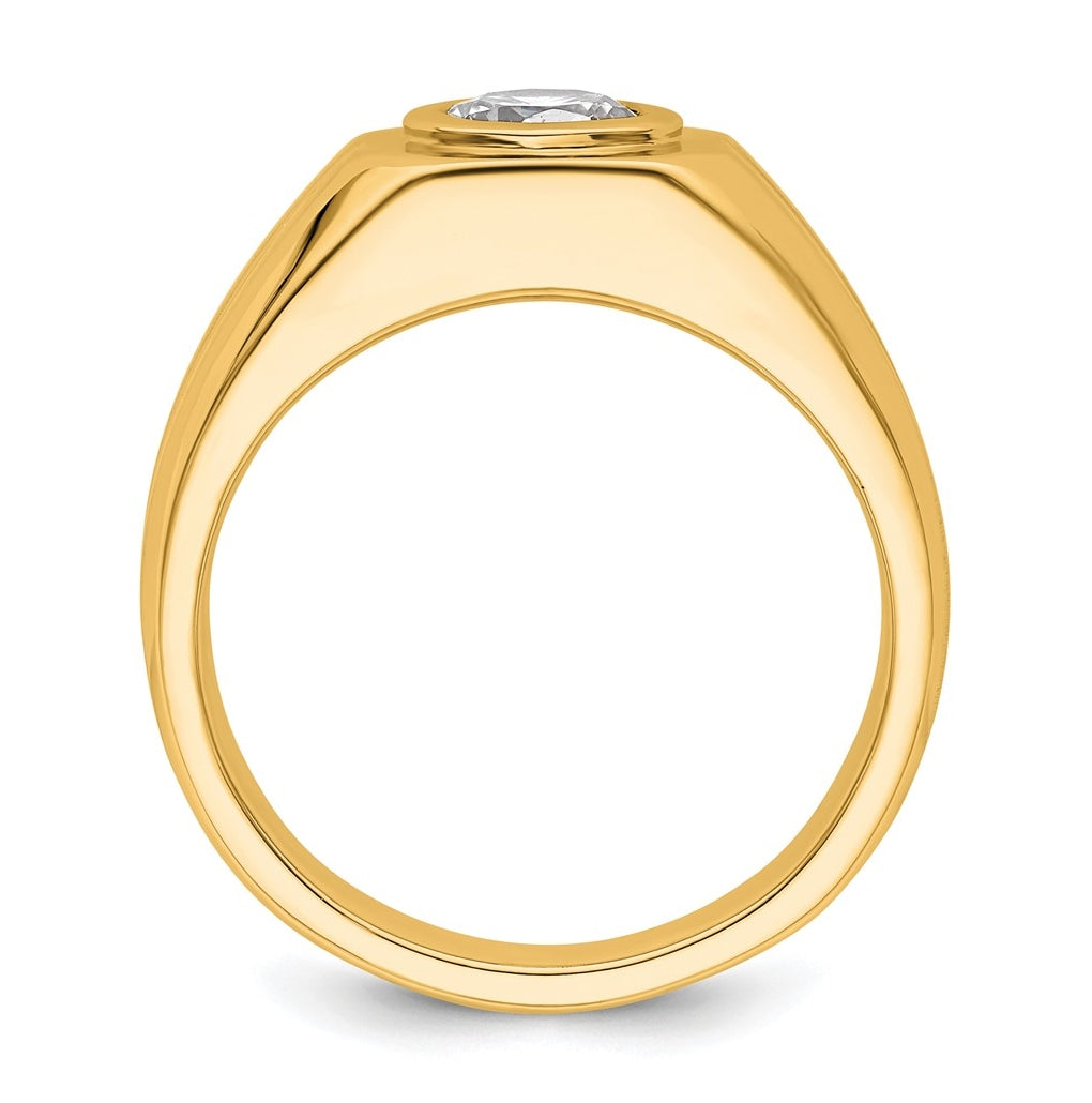 IBGoodman 14k Yellow Gold 1 carat Lab Grown Diamond VS+ F+ Round Complete Men's Ring