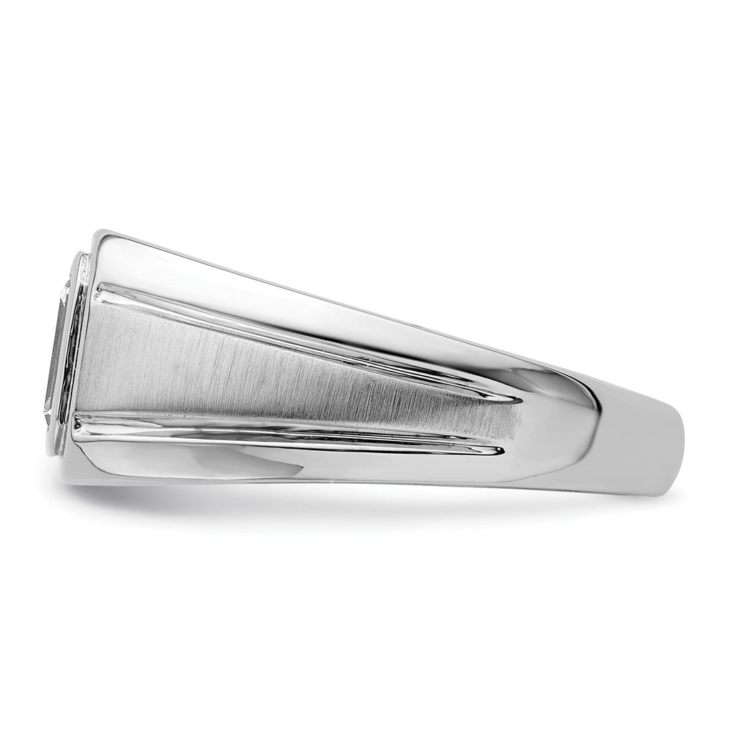 IBGoodman 14k White Gold 1 carat Lab Grown Diamond VS+ F+ Radiant Complete Men's Ring