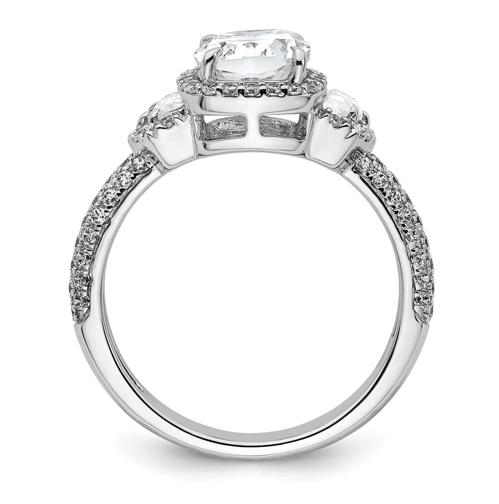 14k White Gold 2 7/8 carat Certified Lab Grown Diamond VS+ F+ Complete Oval Halo Engagement Ring