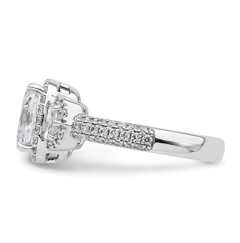 14k White Gold 2 7/8 carat Certified Lab Grown Diamond VS+ F+ Complete Oval Halo Engagement Ring