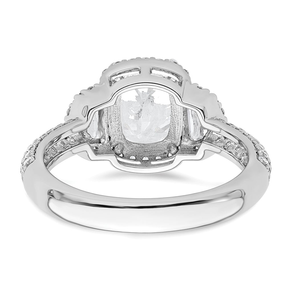 14k White Gold 2 7/8 carat Certified Lab Grown Diamond VS+ F+ Complete Oval Halo Engagement Ring
