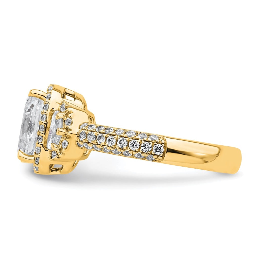 14k Yellow Gold 2 7/8 carat Certified Lab Grown Diamond VS+ F+ Complete Oval Halo Engagement Ring