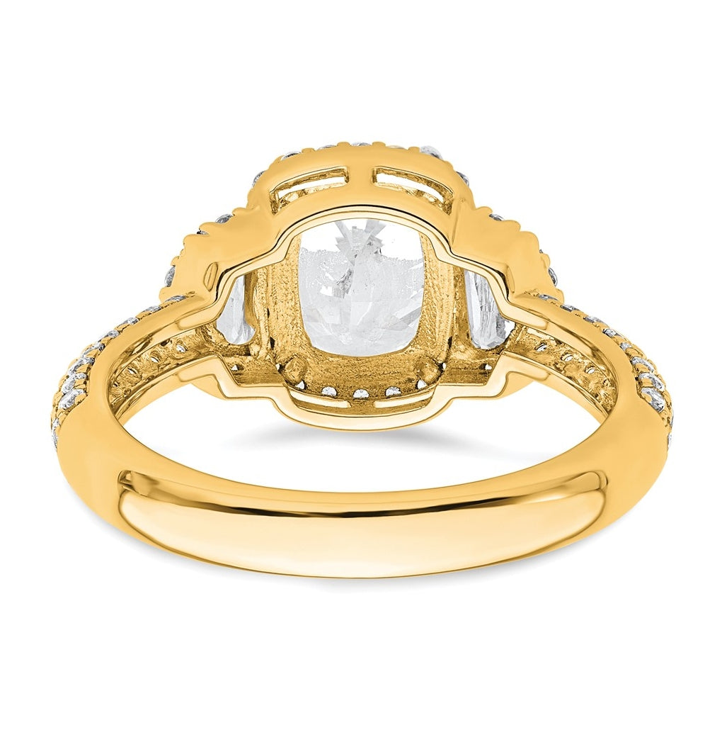 14k Yellow Gold 2 7/8 carat Certified Lab Grown Diamond VS+ F+ Complete Oval Halo Engagement Ring