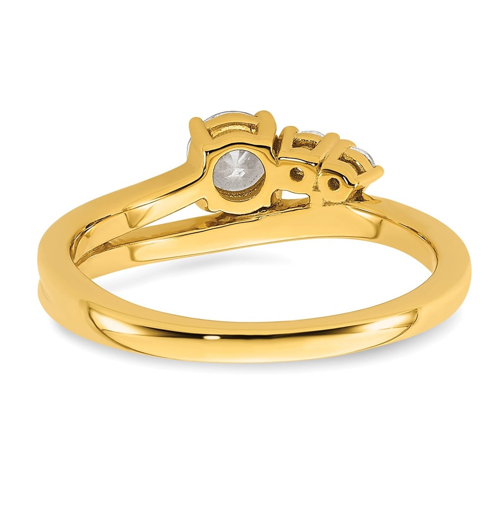 14k Yellow Gold 1/2 carat Lab Grown Diamond VS+ F+ Round Complete Engagement Ring
