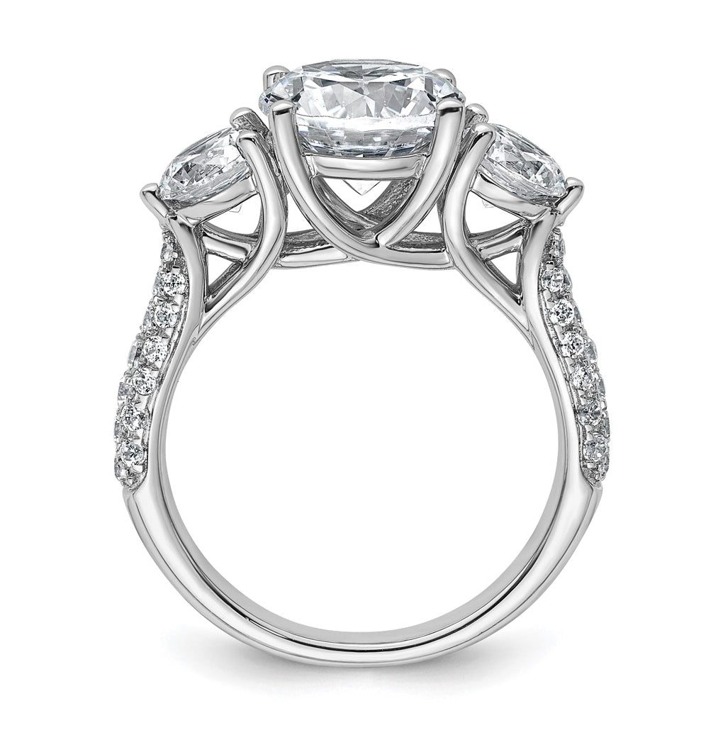 14K Yellow Or White Gold 1 3/8ct Lab Grown Diamond VS+ F+ Comp Round 3 Stone Engagement Ring – Elegant Jewelry Gift for Birthday, Anniversary, Engagement, Wedding