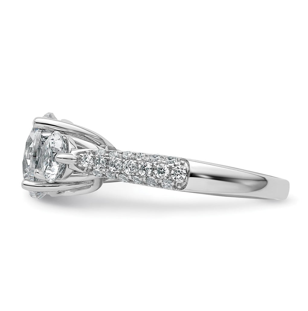 14K Yellow Or White Gold 1 3/8ct Lab Grown Diamond VS+ F+ Comp Round 3 Stone Engagement Ring – Elegant Jewelry Gift for Birthday, Anniversary, Engagement, Wedding