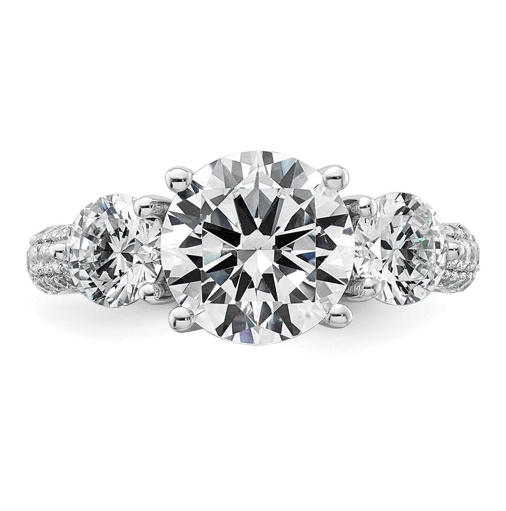 14K Yellow Or White Gold 1 3/8ct Lab Grown Diamond VS+ F+ Comp Round 3 Stone Engagement Ring – Elegant Jewelry Gift for Birthday, Anniversary, Engagement, Wedding