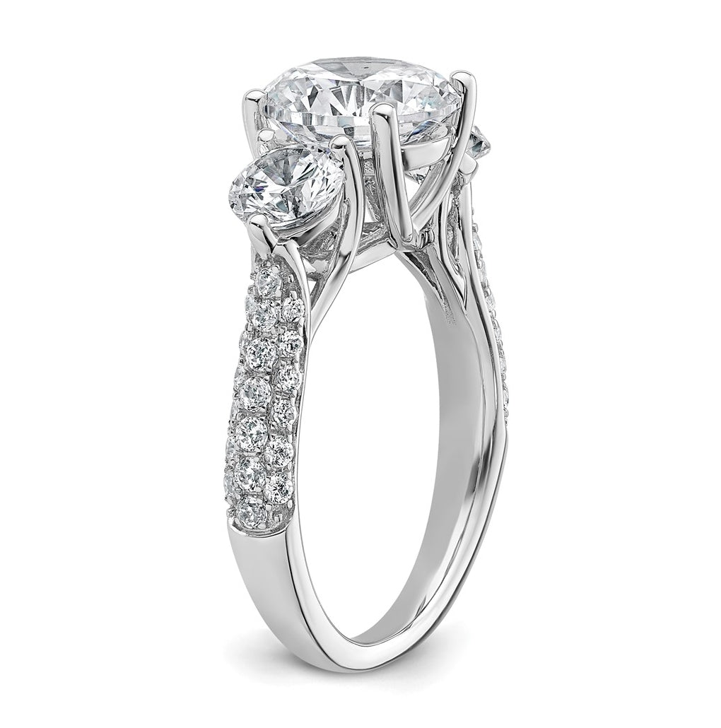 14K Yellow Or White Gold 1 3/8ct Lab Grown Diamond VS+ F+ Comp Round 3 Stone Engagement Ring – Elegant Jewelry Gift for Birthday, Anniversary, Engagement, Wedding