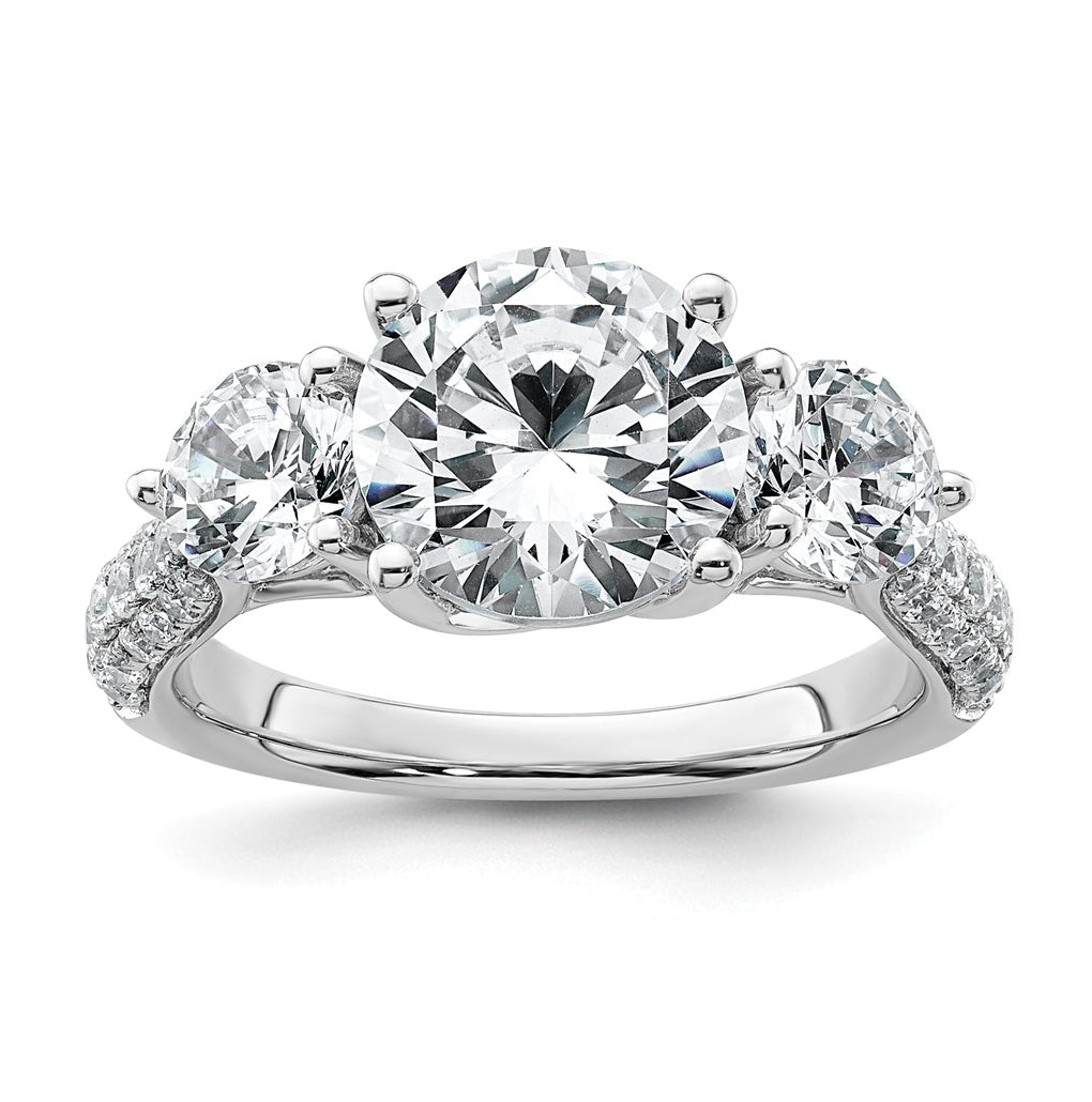 14K Yellow Or White Gold 1 3/8ct Lab Grown Diamond VS+ F+ Comp Round 3 Stone Engagement Ring – Elegant Jewelry Gift for Birthday, Anniversary, Engagement, Wedding