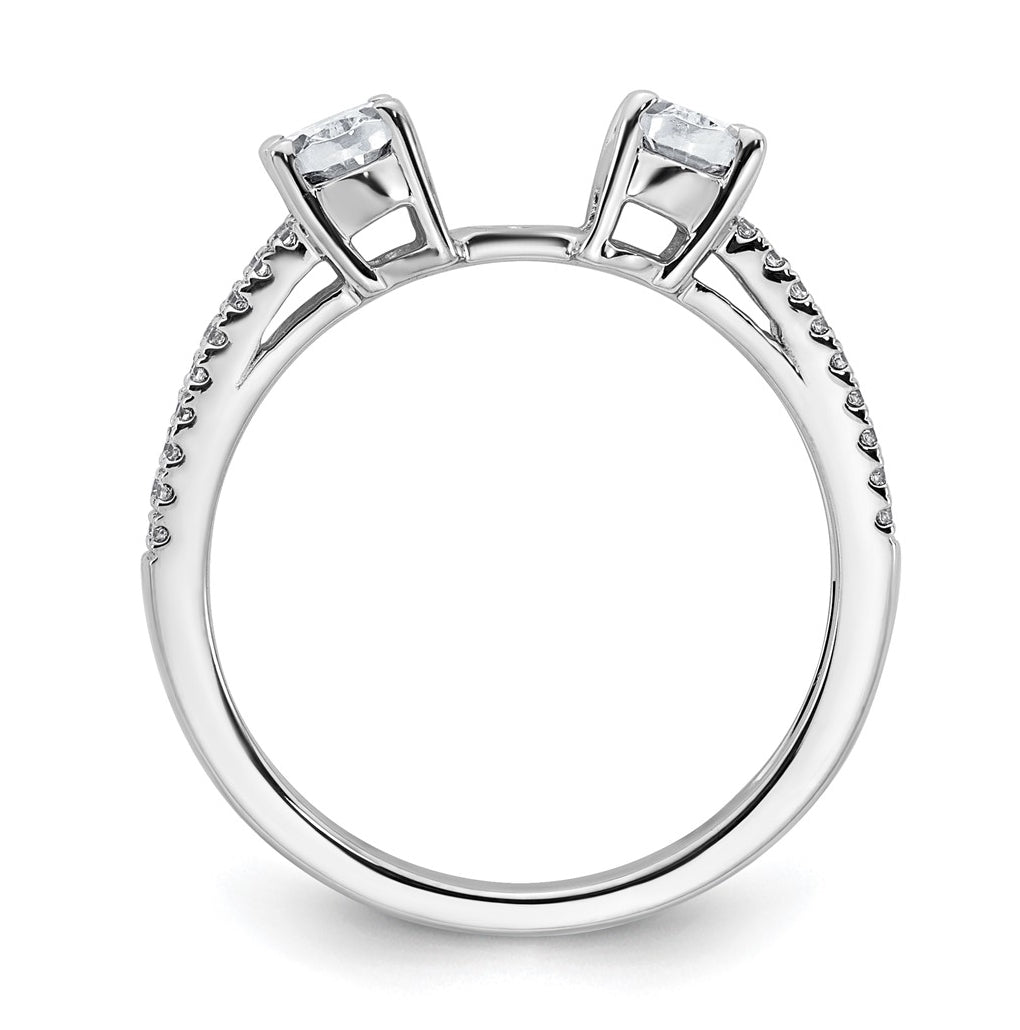 14k White Gold 2 5/8 carat Certified Lab Grown Diamond VS+ F+ Oval Complete Three Stone Engagement Ring