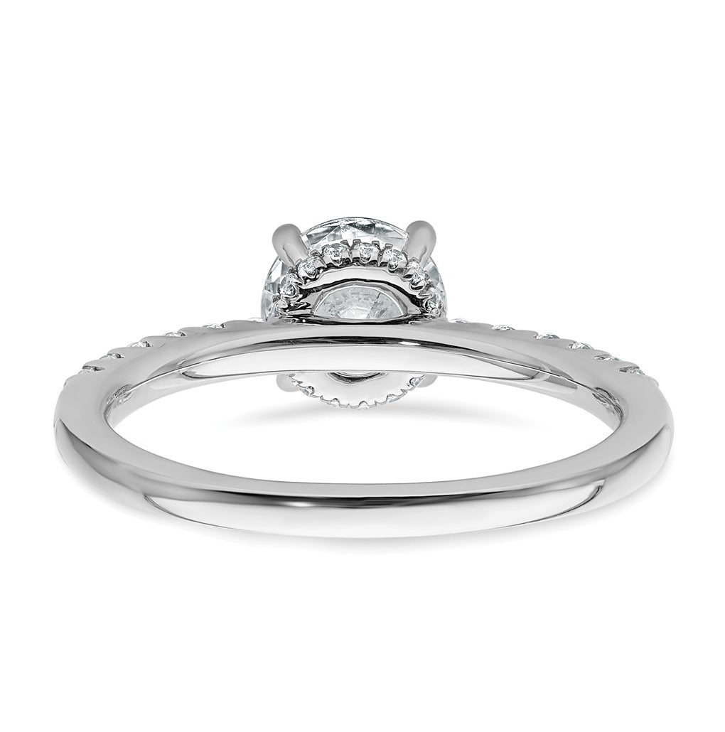 14k White Gold 1 1/4 carat Lab Grown Diamond VS+ F+ Round Complete Engagement Ring
