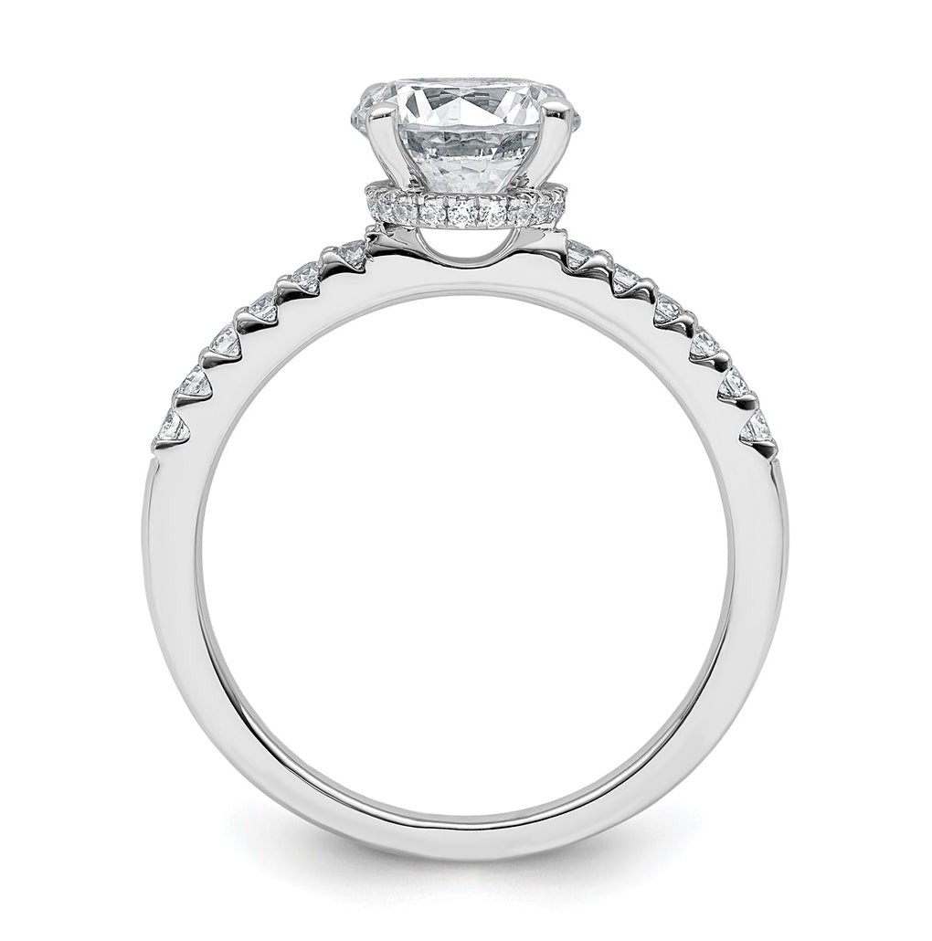 14k White Gold 1 3/4 carat Lab Grown Diamond VS+ F+ Round Complete Engagement Ring