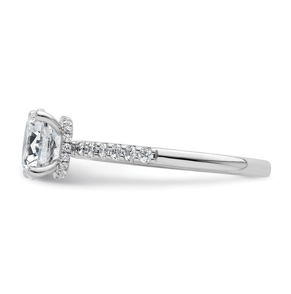 14k White Gold 1 3/4 carat Lab Grown Diamond VS+ F+ Round Complete Engagement Ring