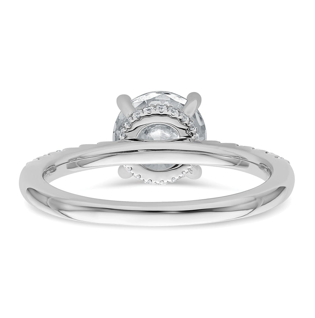 14k White Gold 1 3/4 carat Lab Grown Diamond VS+ F+ Round Complete Engagement Ring