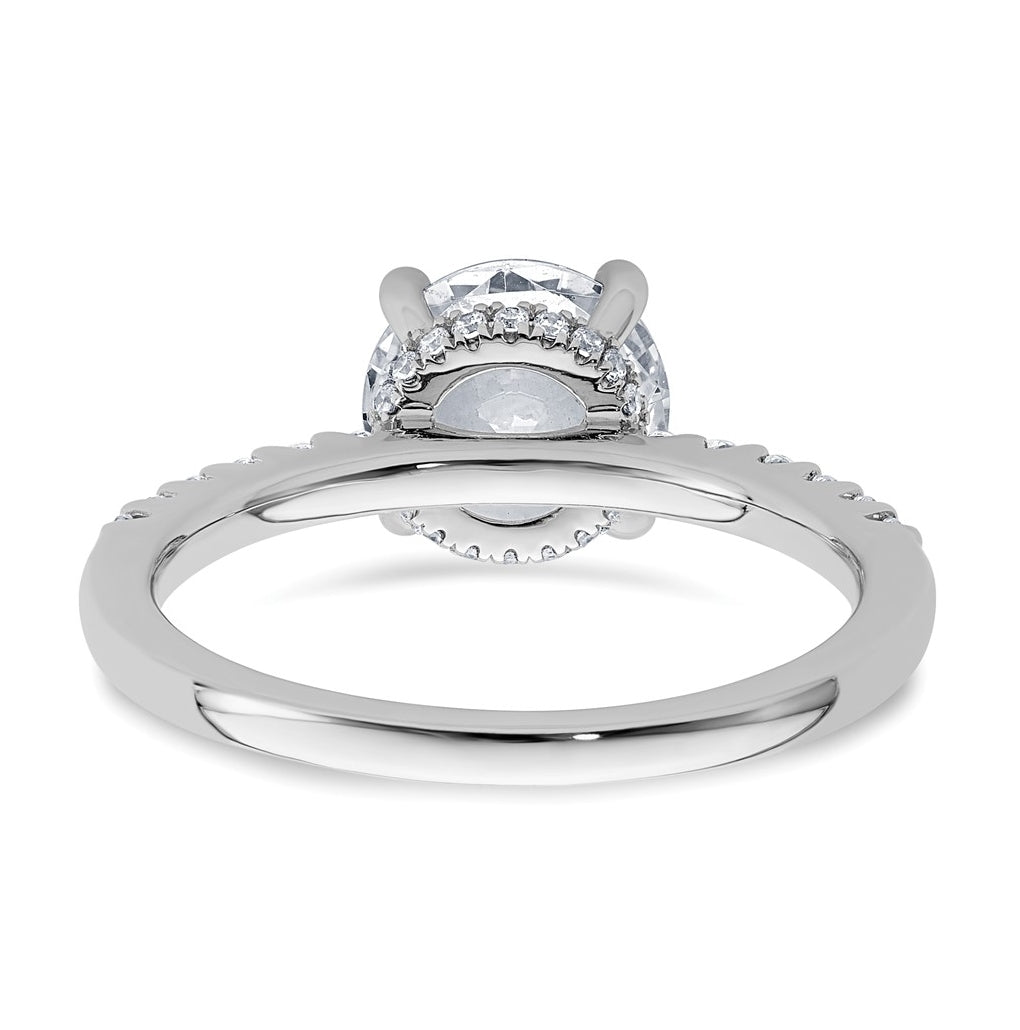 14k White Gold 2 1/4 carat Lab Grown Diamond VS+ F+ Round Complete Engagement Ring
