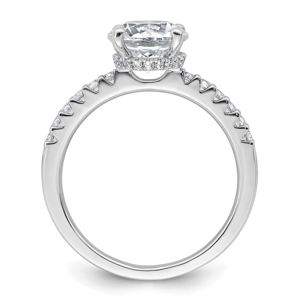 14k White Gold 2 1/4 carat Certified Lab Grown Diamond VS+ F+ Round Complete Engagement Ring