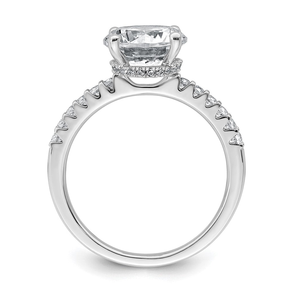 14k White Gold 2 3/4 carat Lab Grown Diamond VS+ F+ Round Complete Engagement Ring