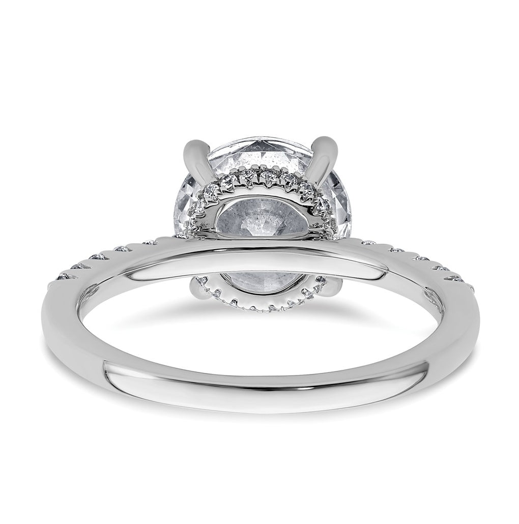 14k White Gold 2 3/4 carat Lab Grown Diamond VS+ F+ Round Complete Engagement Ring