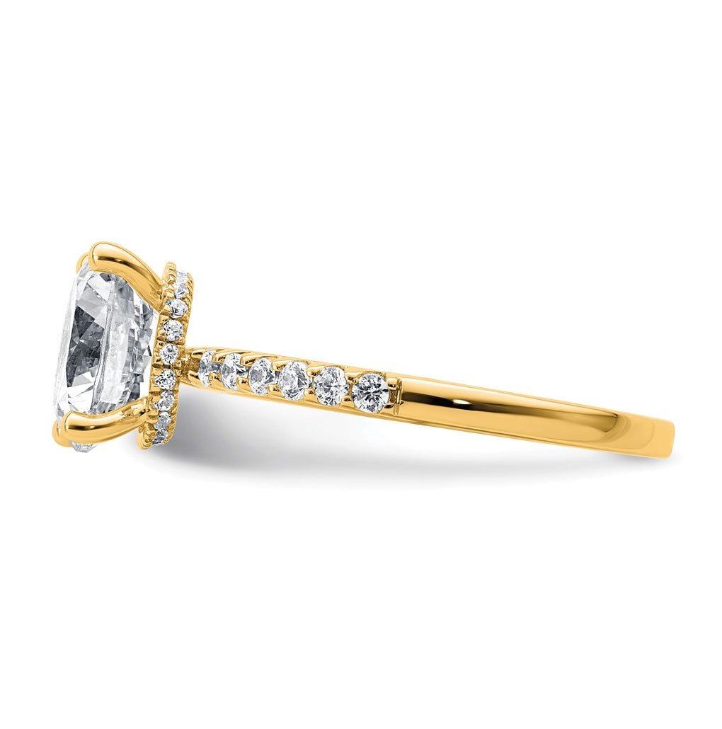 14k Yellow Gold 2 3/4 carat Lab Grown Diamond VS+ F+ Round Complete Engagement Ring