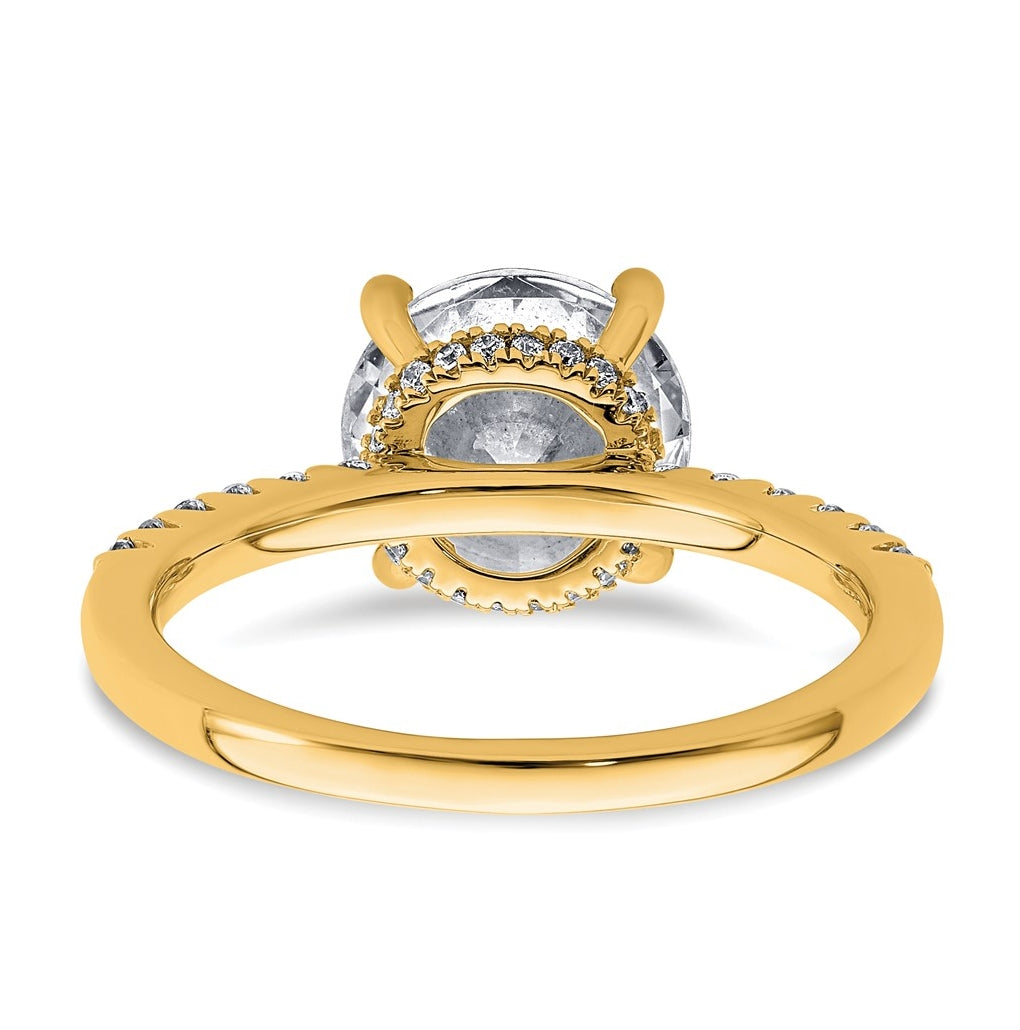 14k Yellow Gold 2 3/4 carat Lab Grown Diamond VS+ F+ Round Complete Engagement Ring