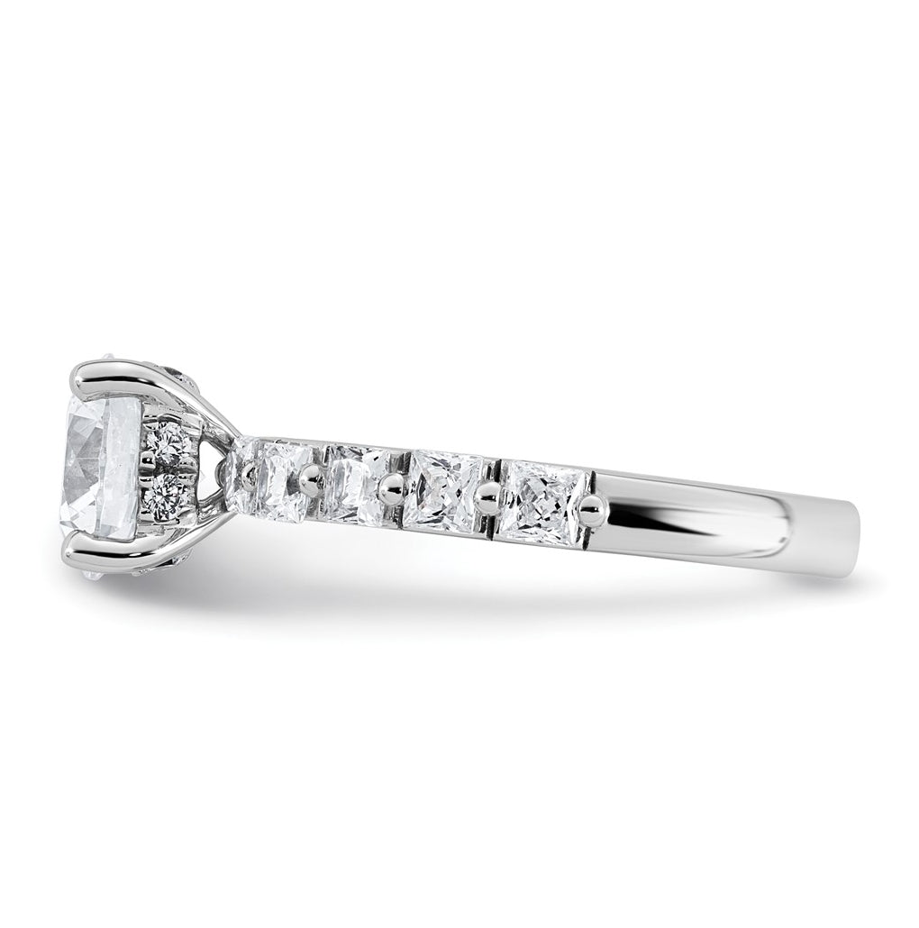 14k White Gold 2 1/2 carat Lab Grown Diamond VS+ F+ Round Complete Engagement Ring